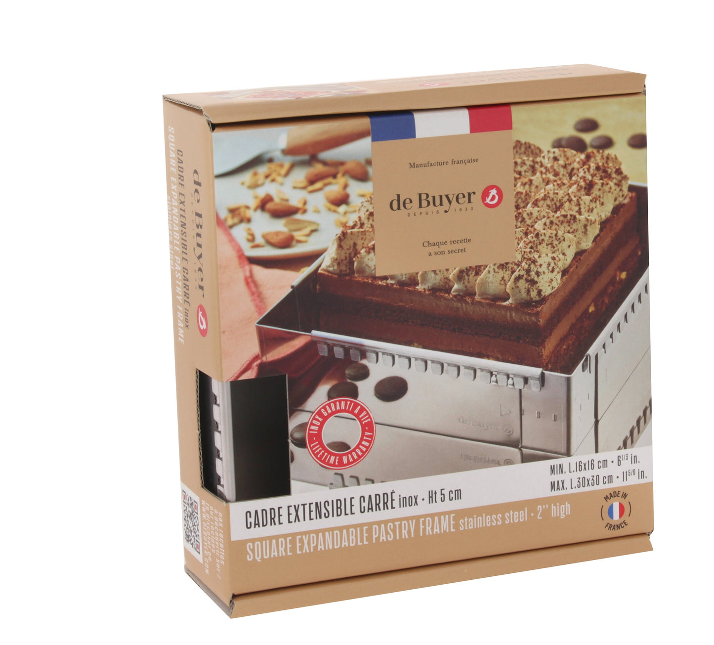 De Buyer Adjustable 30 x 30cm Pastry Square Frame