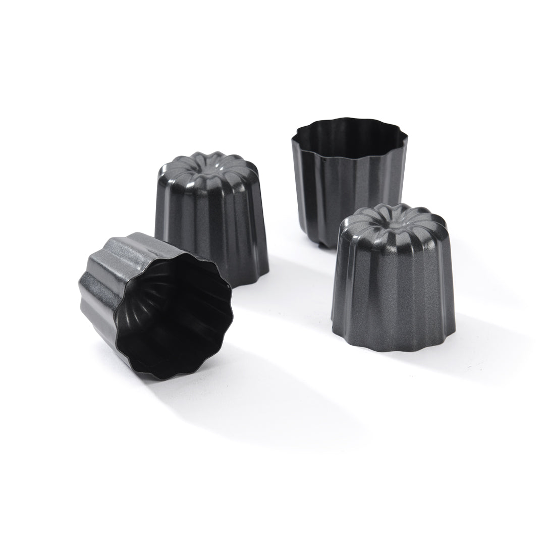 De Buyer 4pc Caneles Bordelais Individual Moulds Set