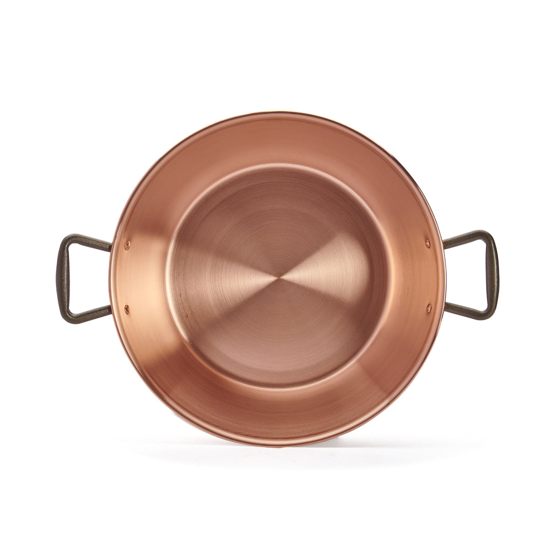De Buyer Copper 38cm Conical Jam Pan W/Cast Iron Handles