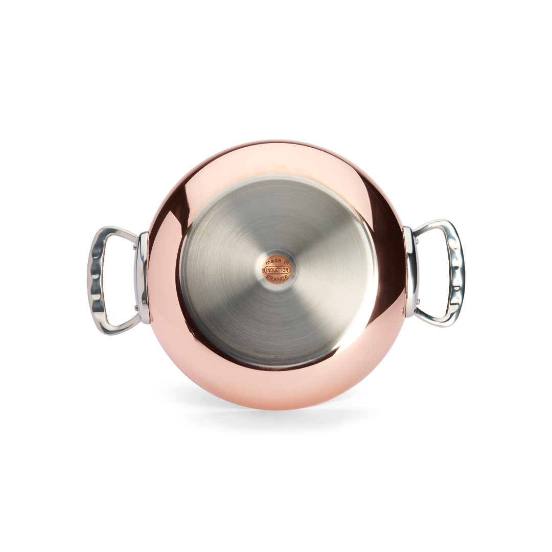De Buyer Prima Matera 28cm Rounded Saute Pan with Lid | Steel Handle