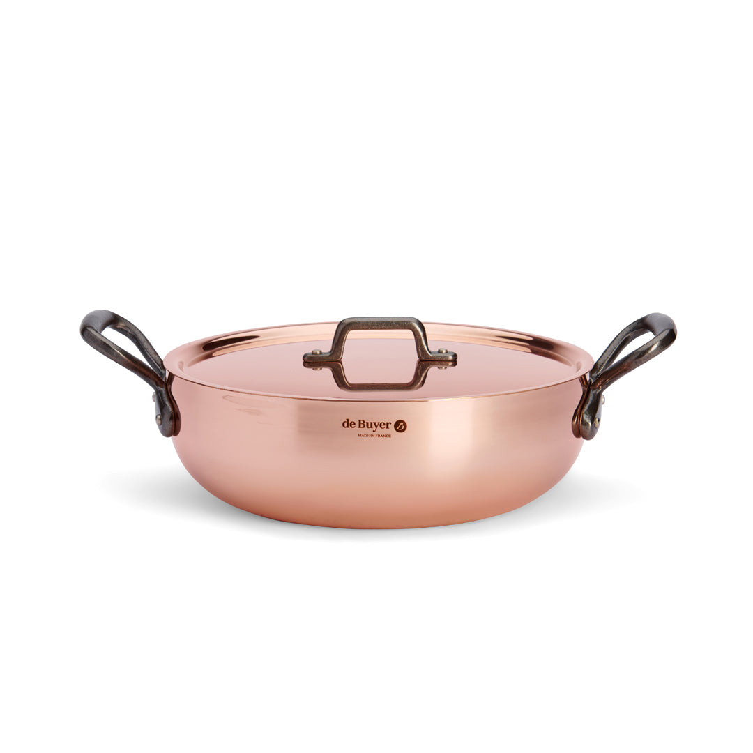 De Buyer Prima Matera 28cm Rounded Saute Pan with Lid | Cast Handle