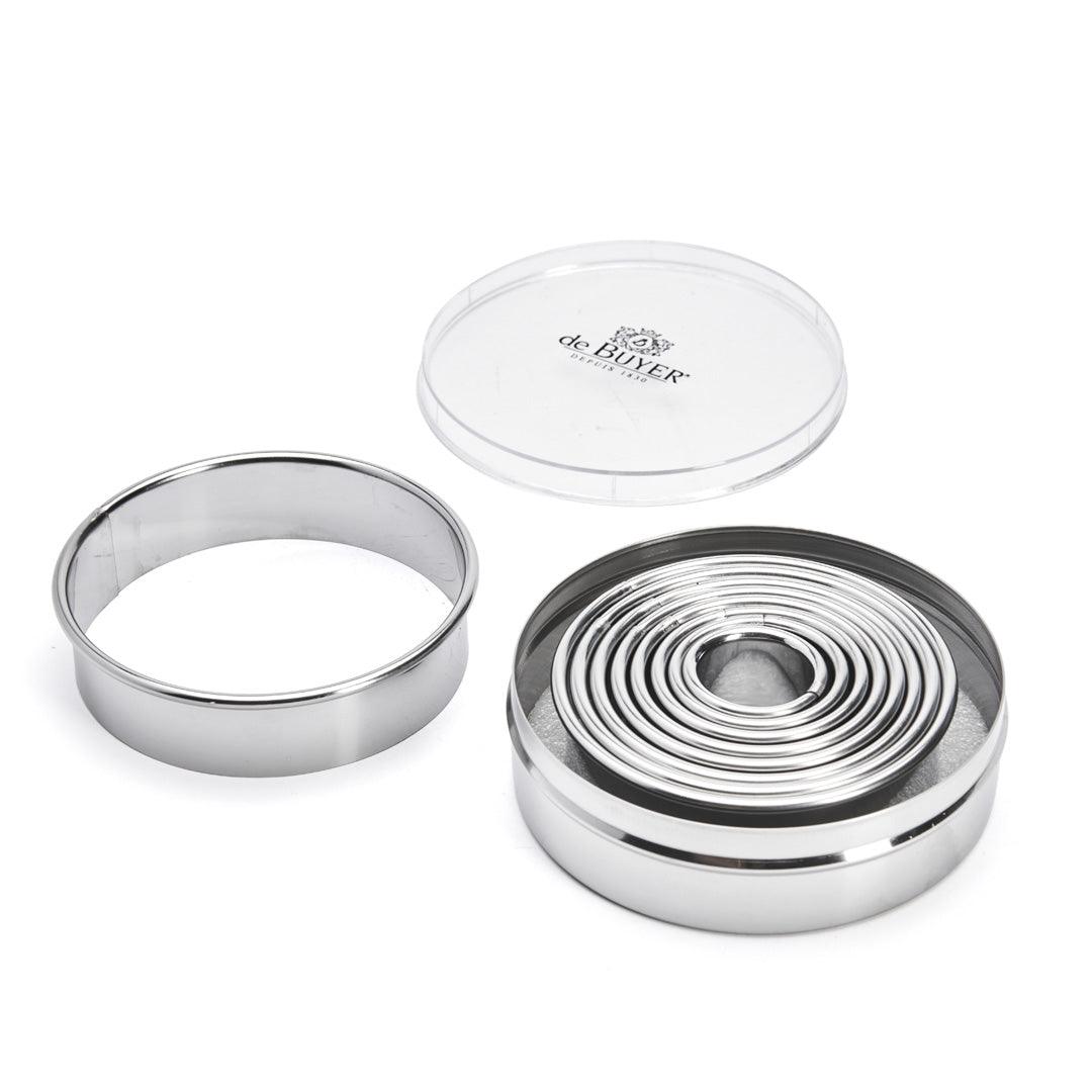 De Buyer Stainless Steel Plain Cutters - Box of 9 (3cm - 11cm) - HAUSwares