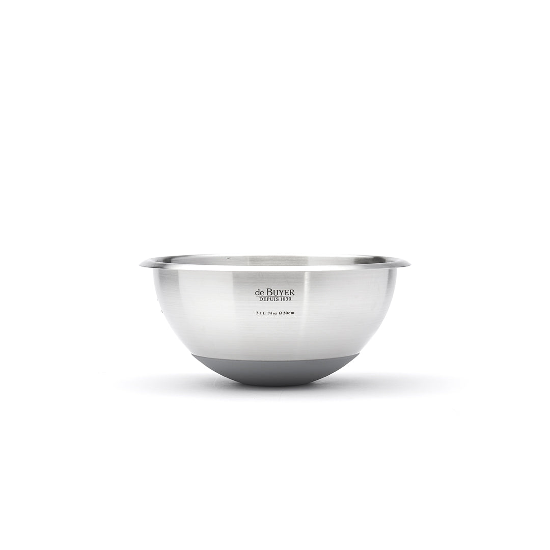 De Buyer Hemispherical 20cm Pastry Bowl with Silicone Base