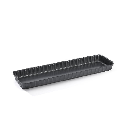 De Buyer Fluted 20cm Rectangular Tart Mould W/Loose Bottom