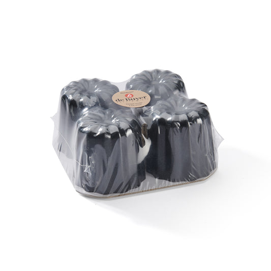De Buyer 4pc Caneles Bordelais Individual Moulds Set