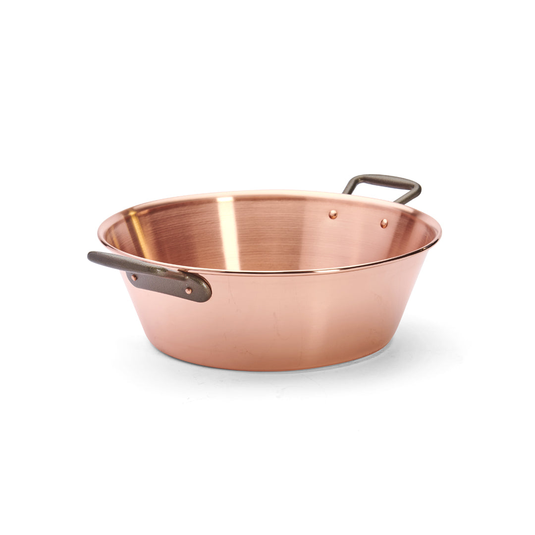 De Buyer Copper 38cm Conical Jam Pan W/Cast Iron Handles
