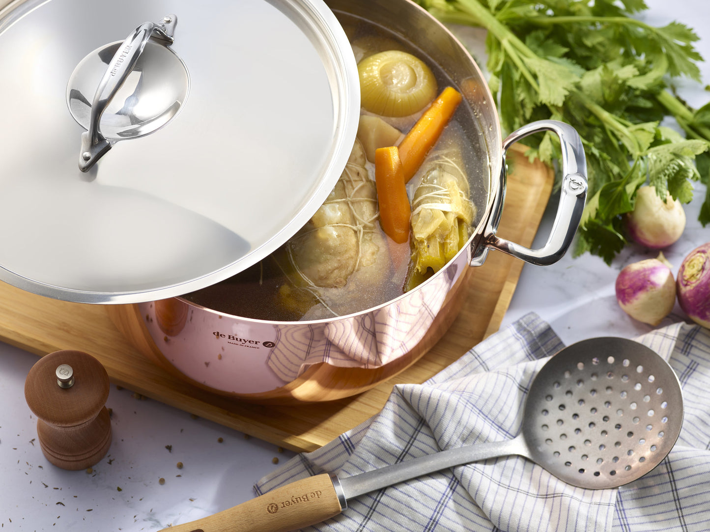 De Buyer Prima Matera 24cm Stewpan with Lid | Steel Handle