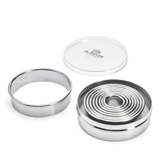 De Buyer Stainless Steel Plain Cutters - Box of 9 (3cm - 11cm) - HAUSwares